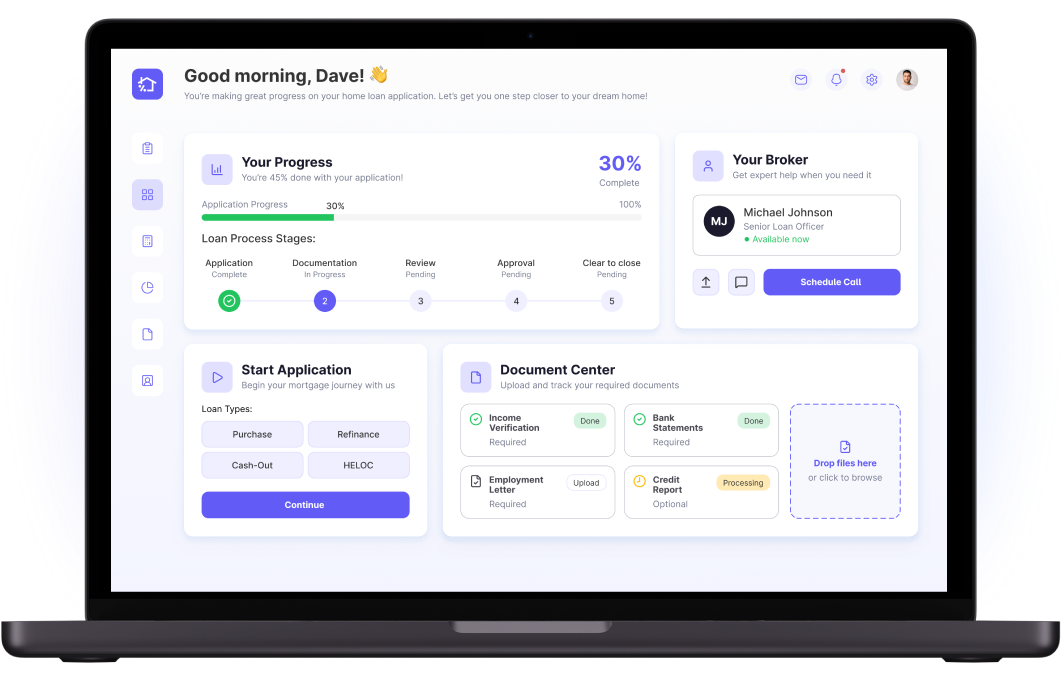 Borrower-facing website modernization
