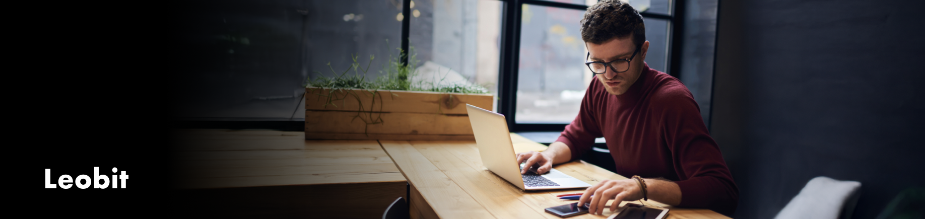 a man working on his computer