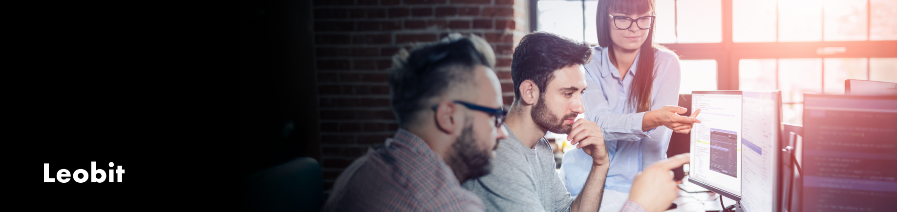 Team members solving a task