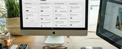 PC with a collaboration tool on the screen