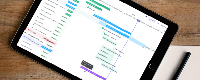 a tablet with a content management system
