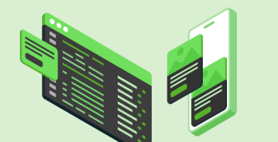 Hybrid app development abstract image