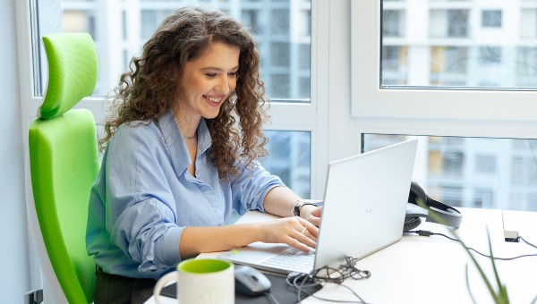 Woman at a laptop