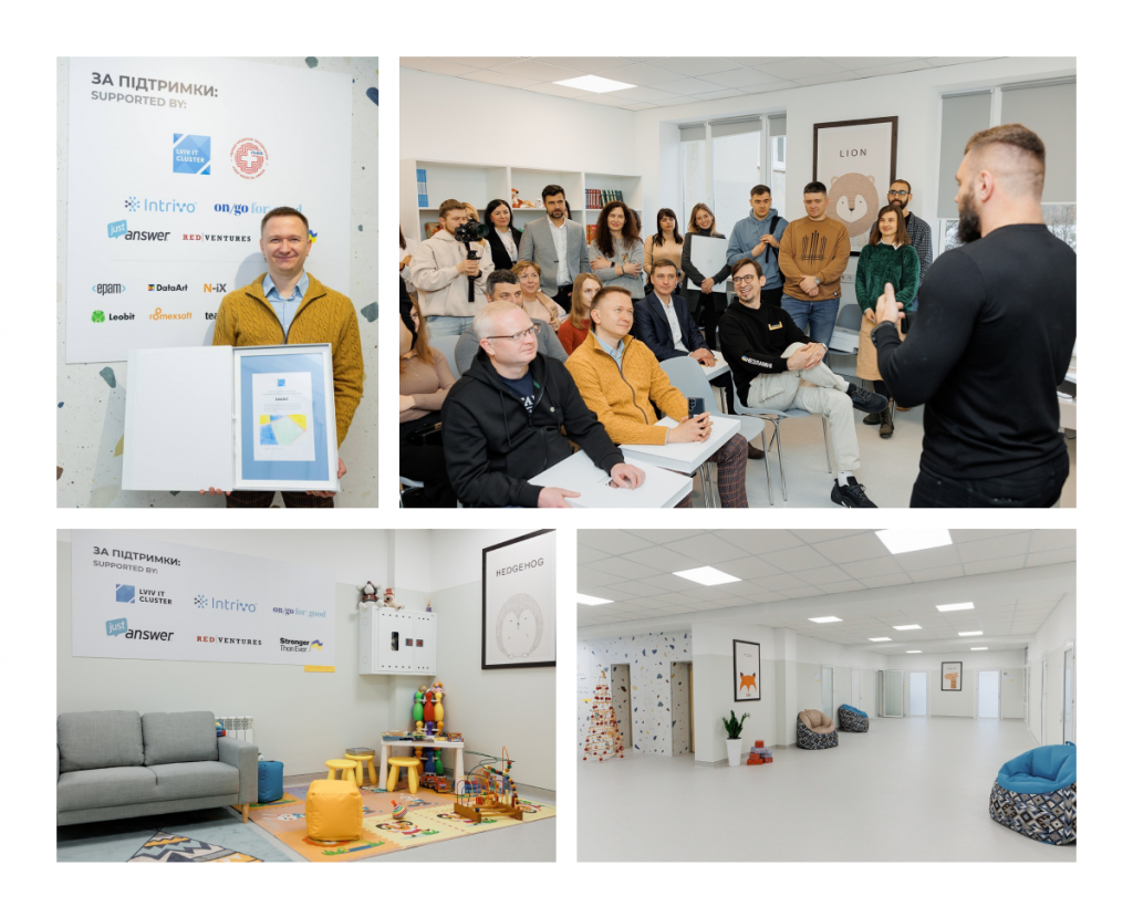 Oleksa Stelmakh at the opening of UNBROKEN Mental Health Center for Children and Teenagers
