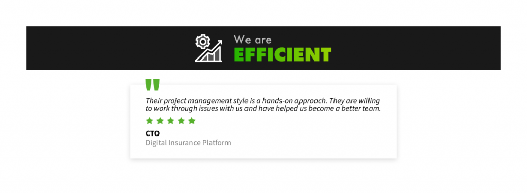 We are efficient