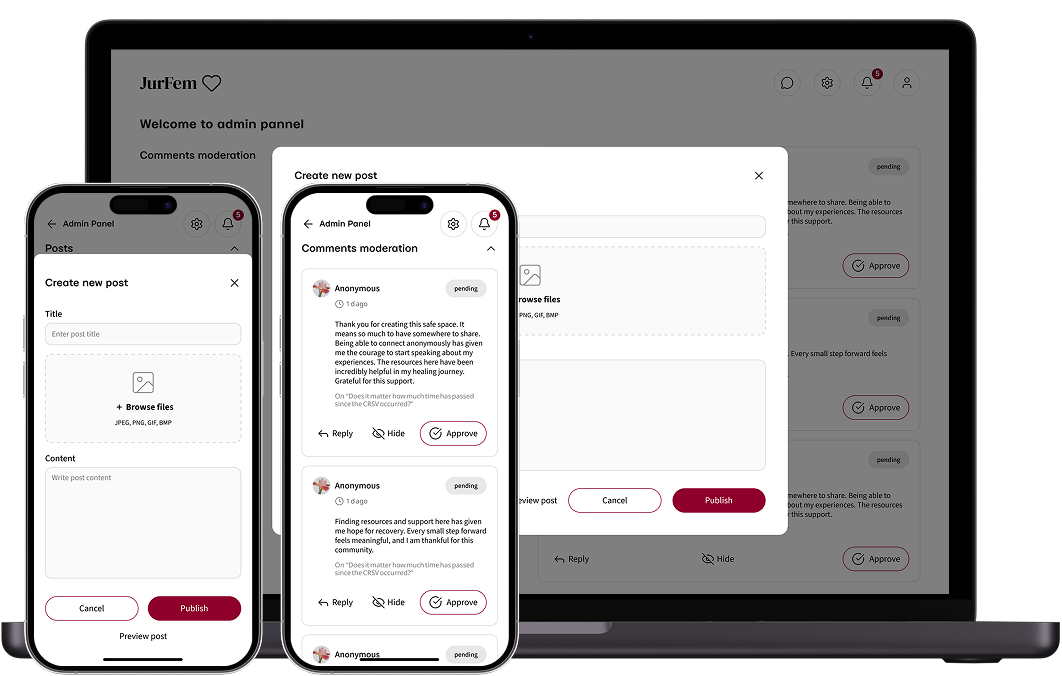 Admin panel development