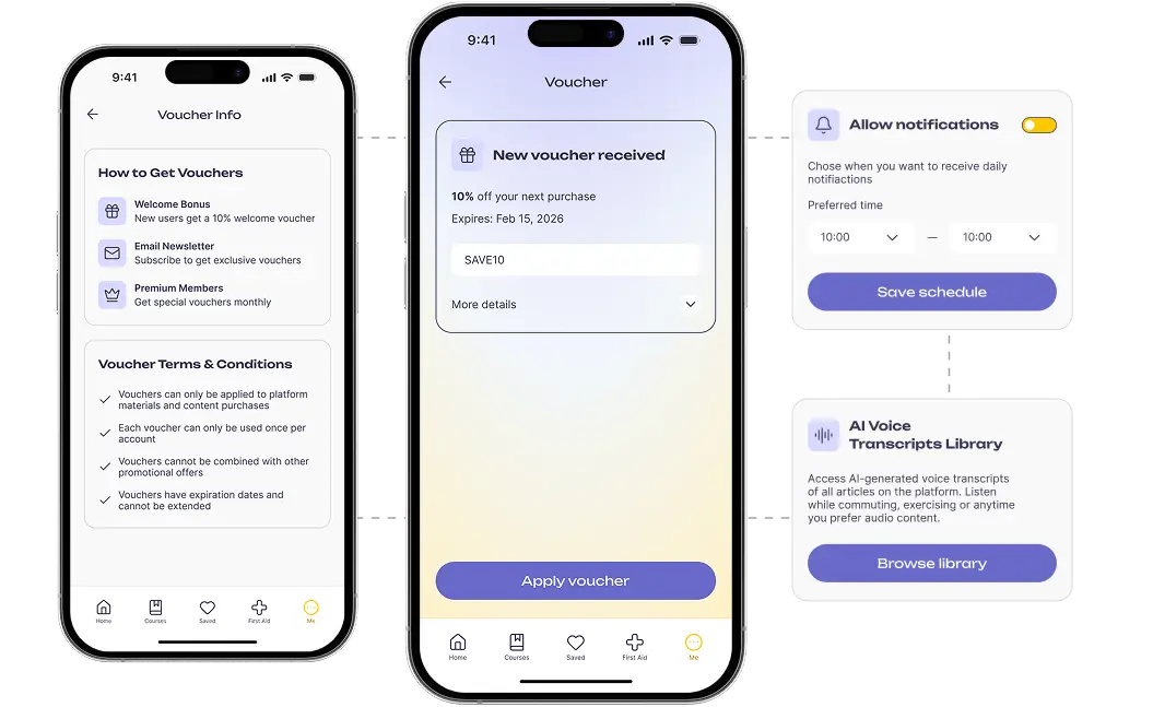 Voucher portal and new features for mobile