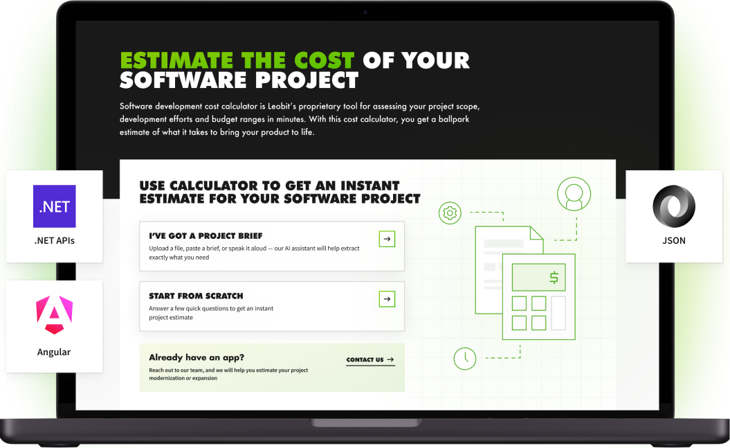 AI-powered estimation mockup