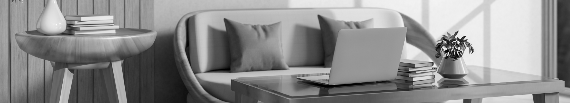 Laptop with the luxury interior‑design software