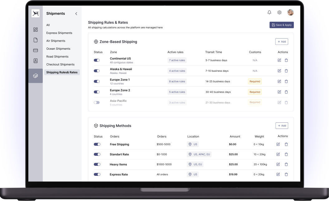 Centralized shipping logic