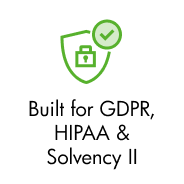 Buit for GDPR, HIPAA & Solvency II abstract icon