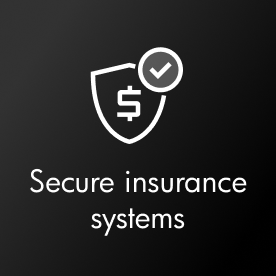Secure insurance systems abstract icon