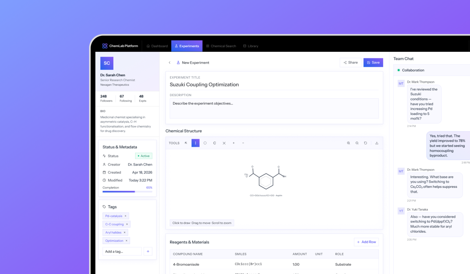 Chemistry experiment management platform
