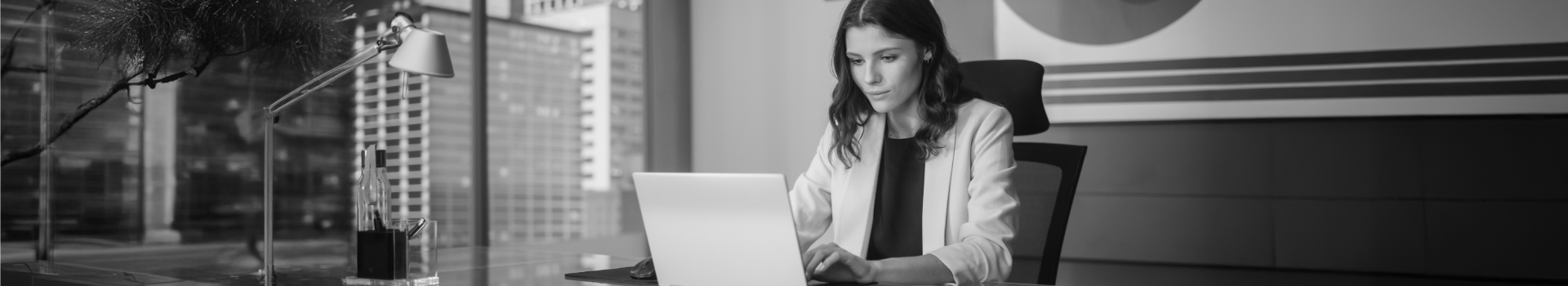 A woman with a laptop