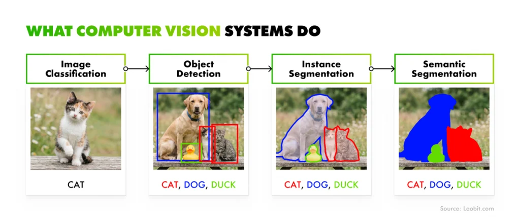 Computer vision systems' tasks