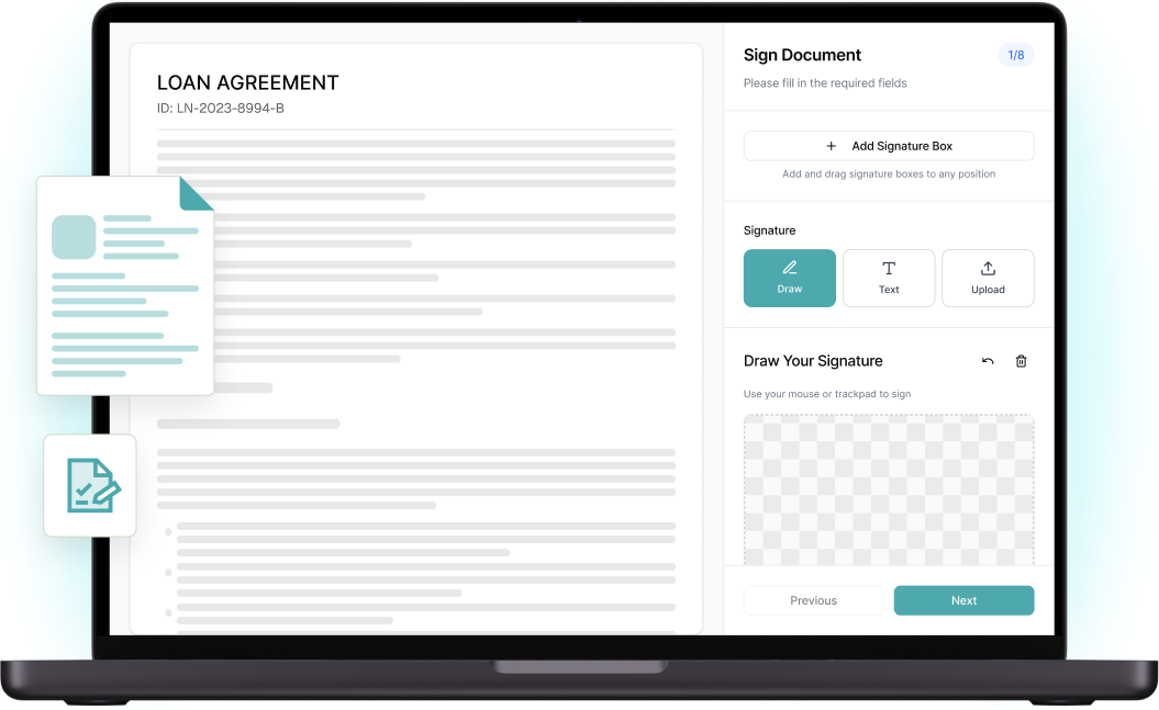 Electronic signature via the Encompass Loan Origination System