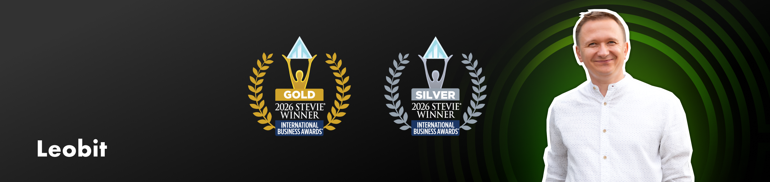 Leobit CEO Oleksa Stelmakh Wins Gold and Silver Stevie® Awards in 2026 International Business Awards®
