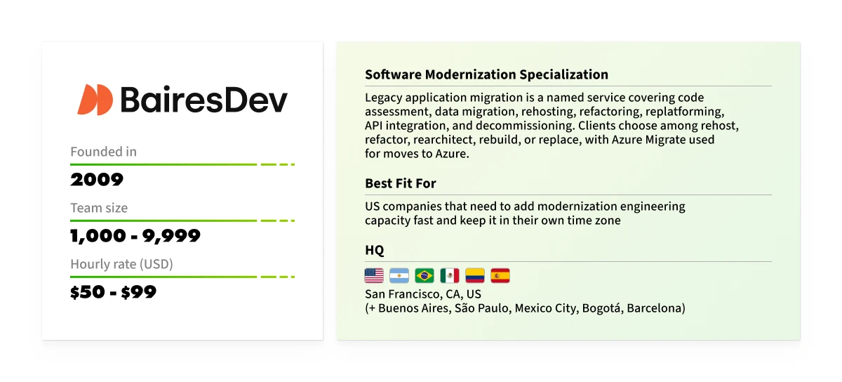 legacy software modernization team
